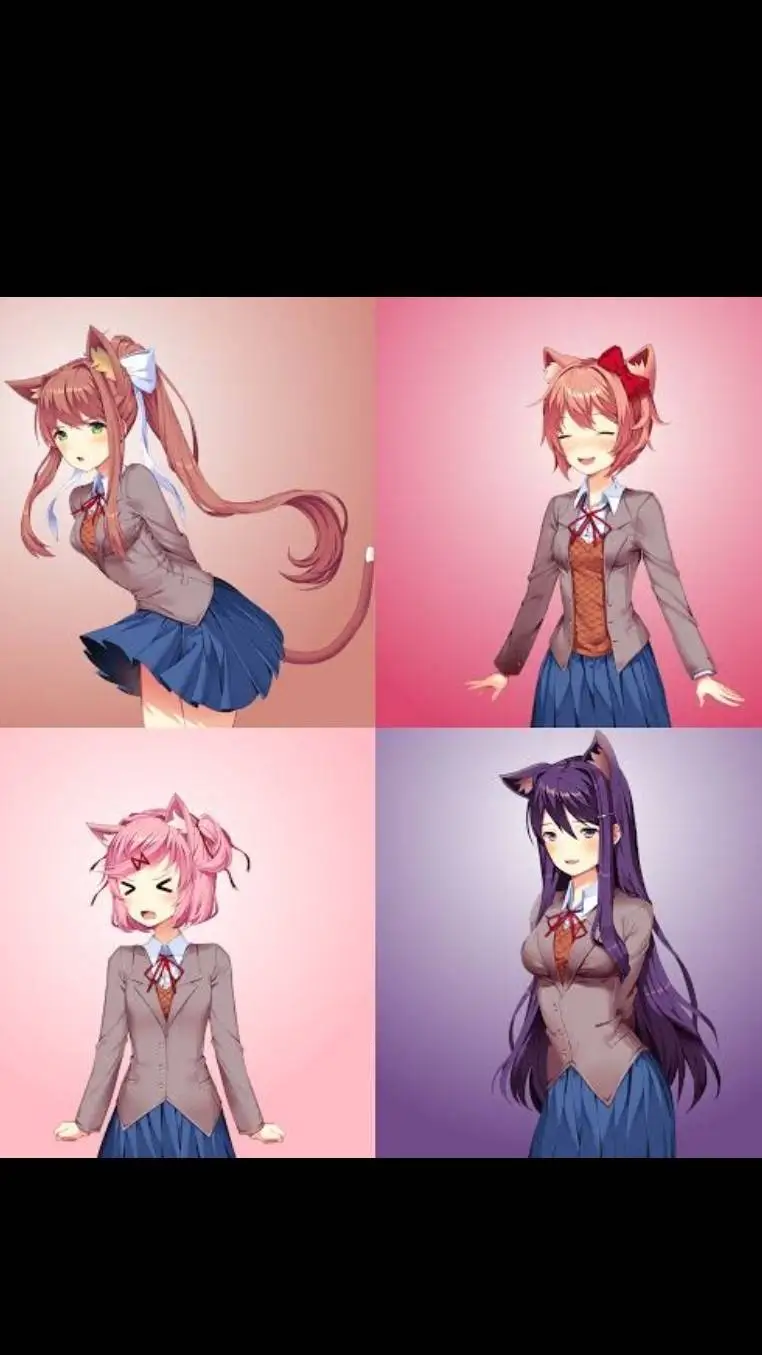 ai character: DDLC But....Cats?! background