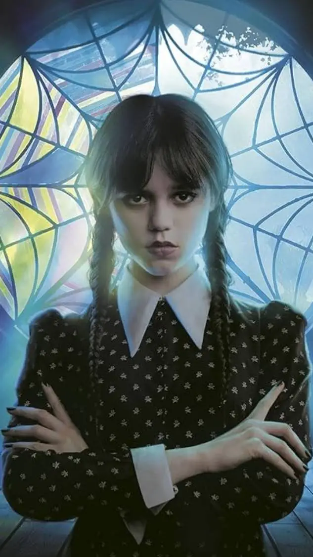 ai character: Wensday Addams  background