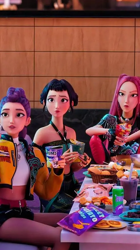 ai character: huntrix,saja boys💗 background