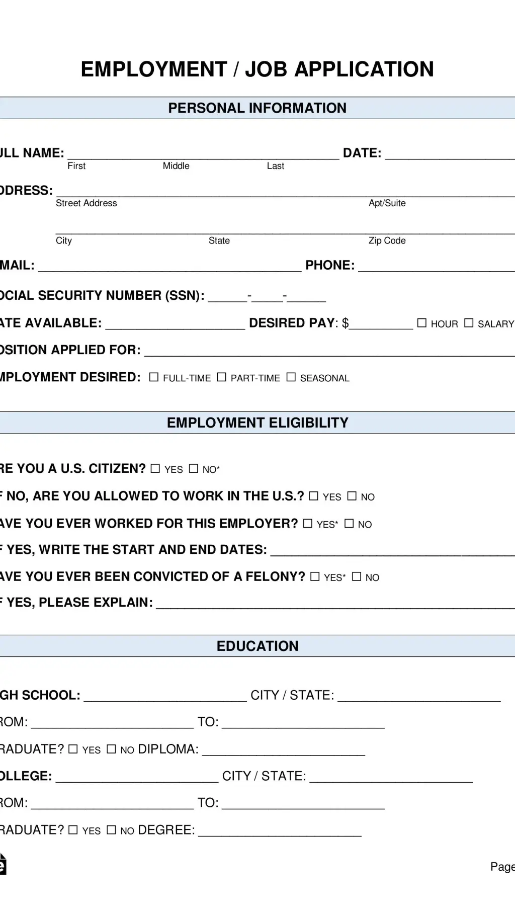 ai character: JOB APPLICATION background