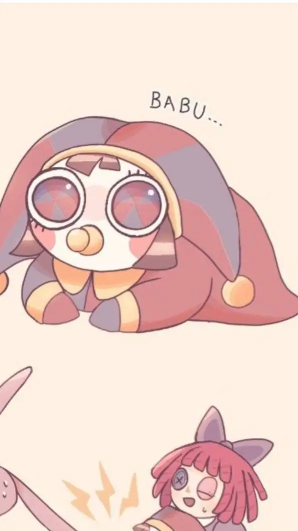 ai character: baby pomni Naughty background