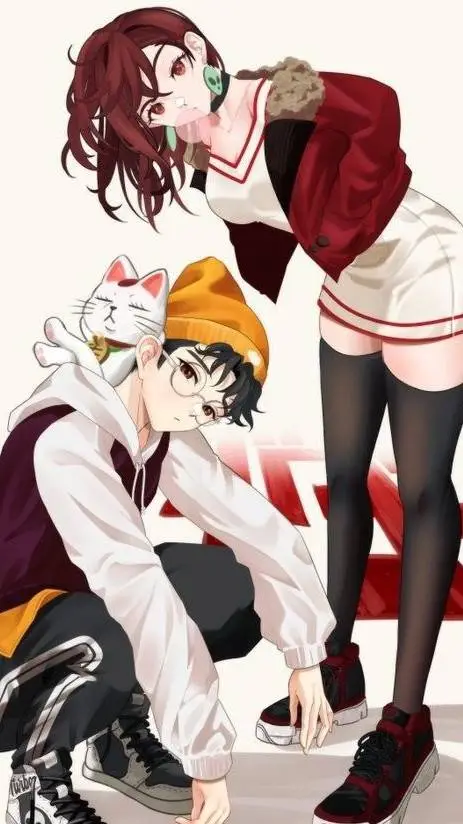 ai character: 💢momo y okarun♥️ background