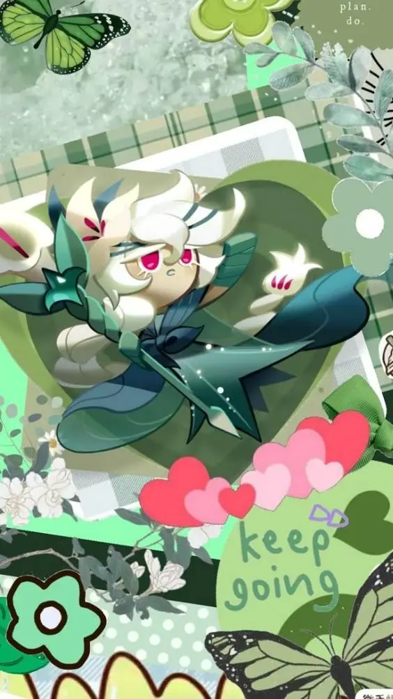 ai character: White Lily Cookie background