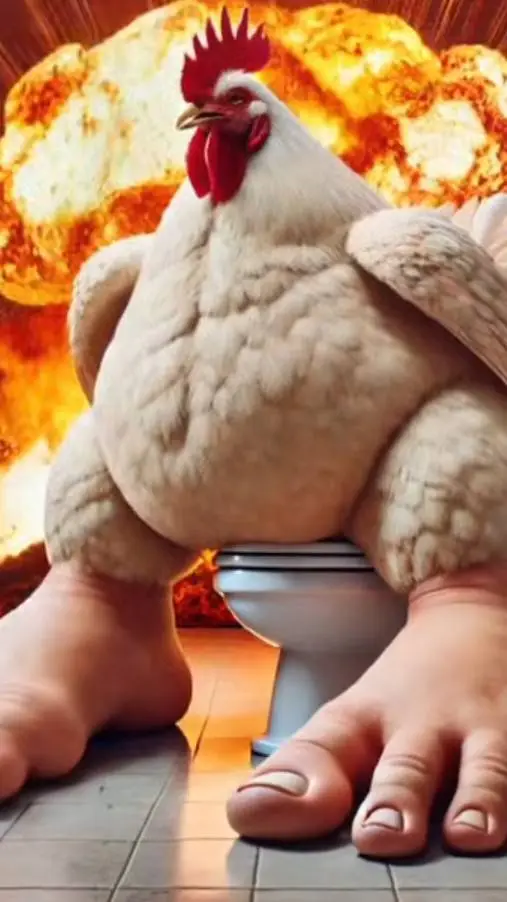 ai character: bird on a toilet background