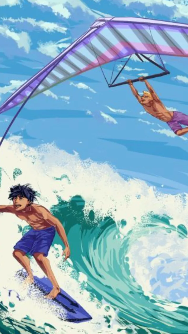 ai character: PJO Beach  background