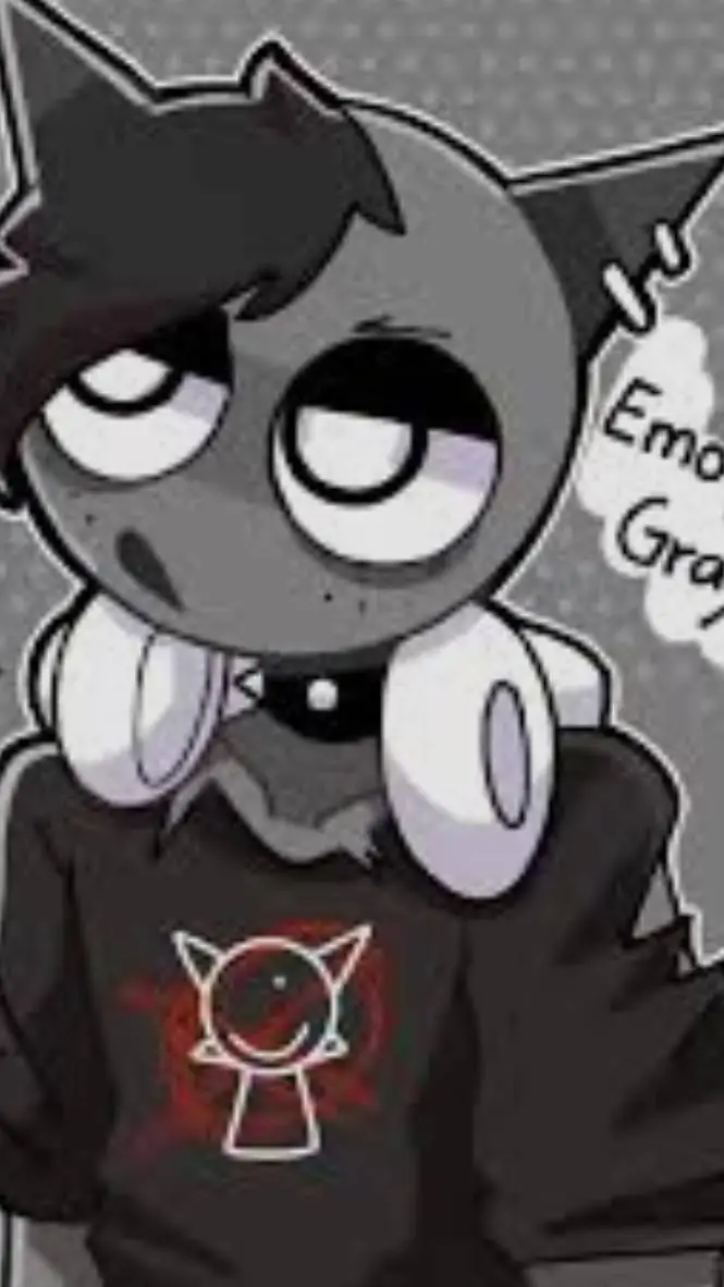 ai character: emo Gray  background