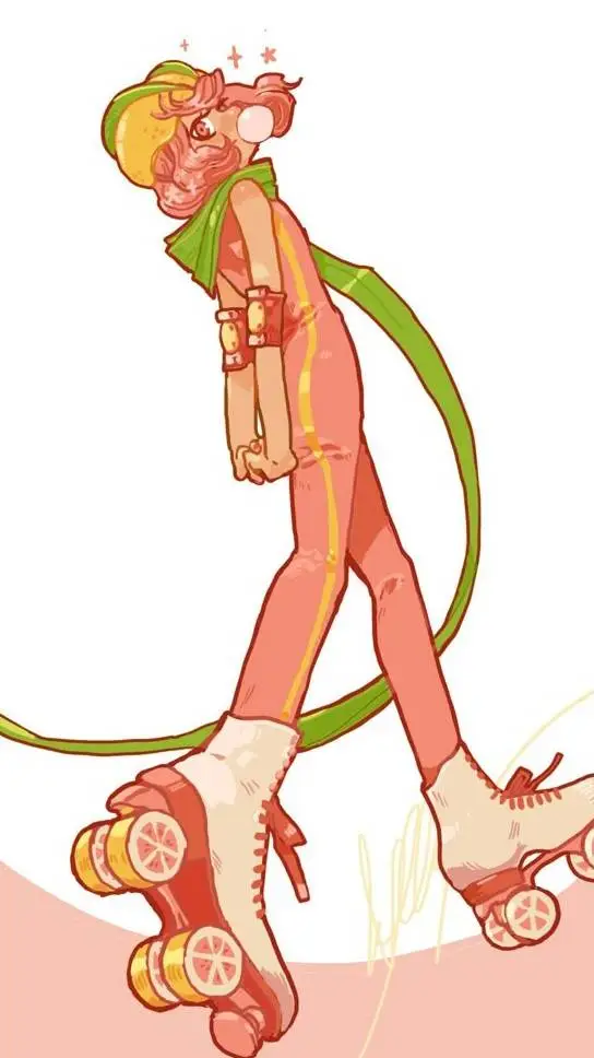 ai character: Grapefruit Cookie background