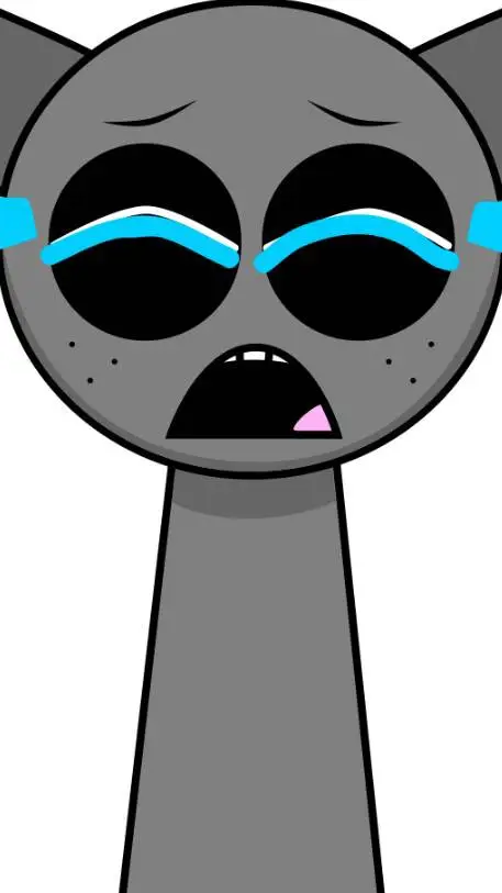 ai character: Sprunki hate gray background