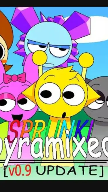 ai character: sprunki pyramixed  background