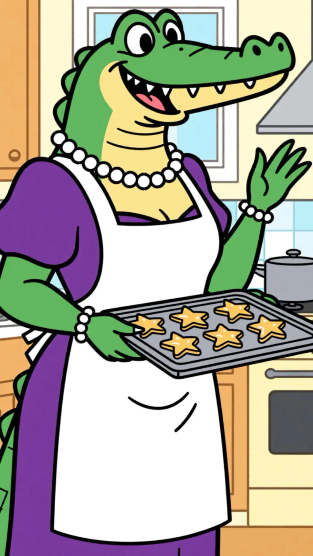 ai character: Madame crocodila  background