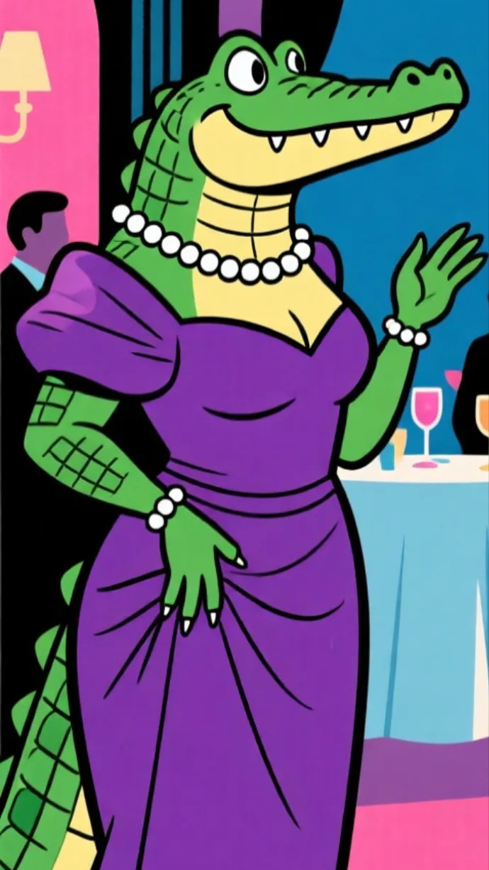 ai character: Madame Aligatora  background