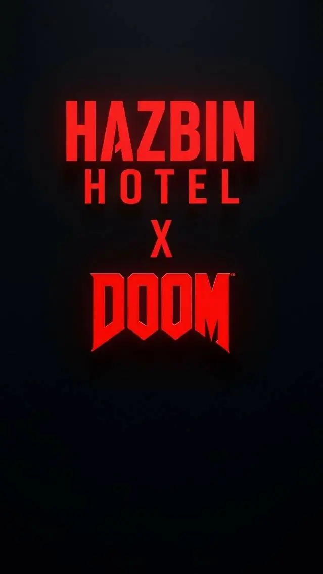 ai character: DOOM x HAZBINHOTEL background