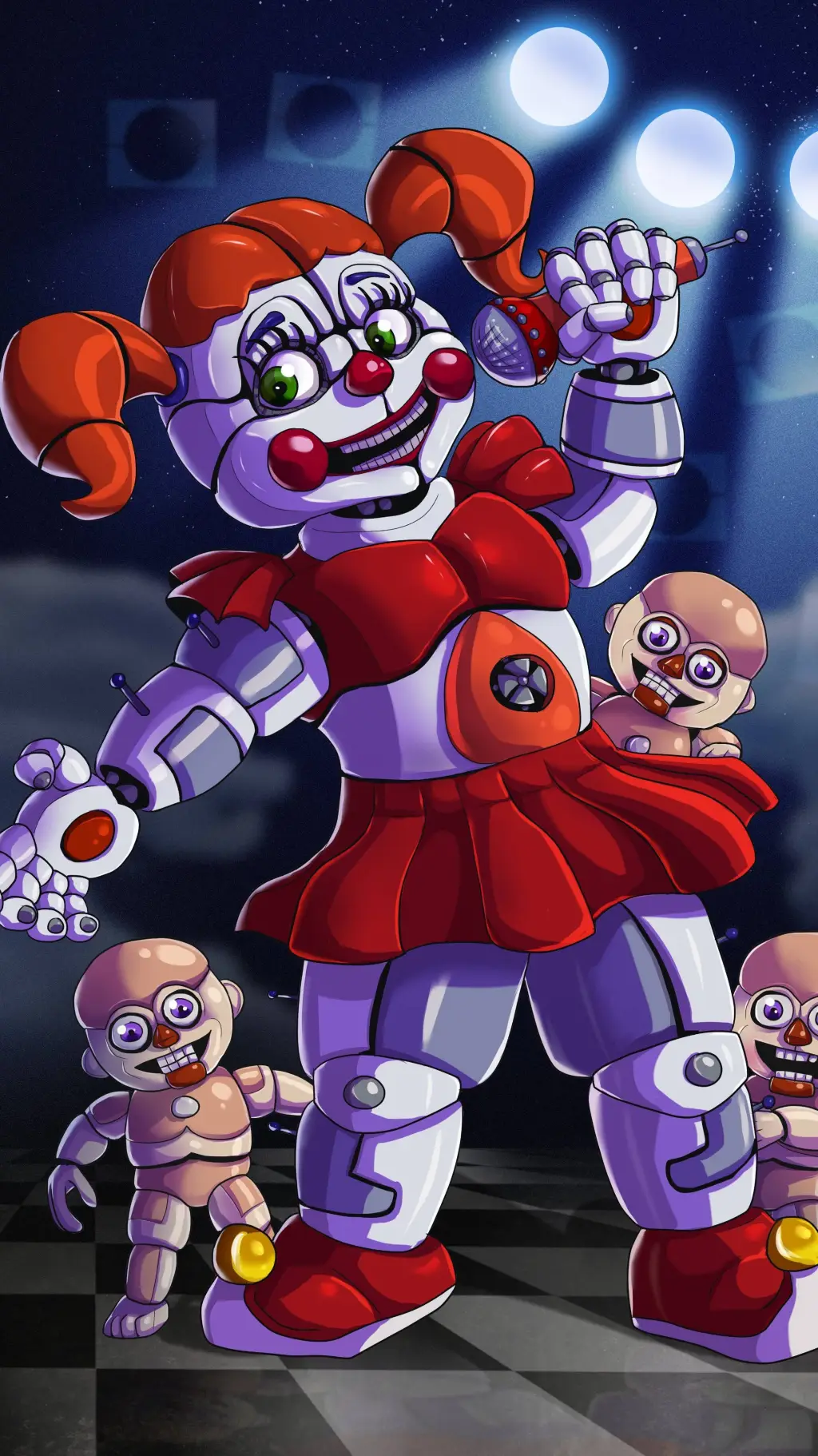 ai character: Circus Baby background