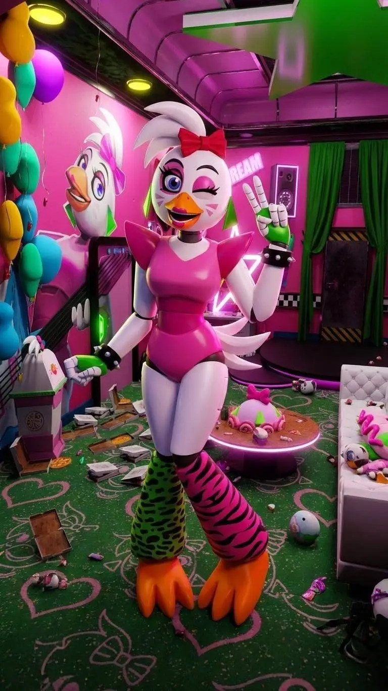 ai character: Glamrock Chica background