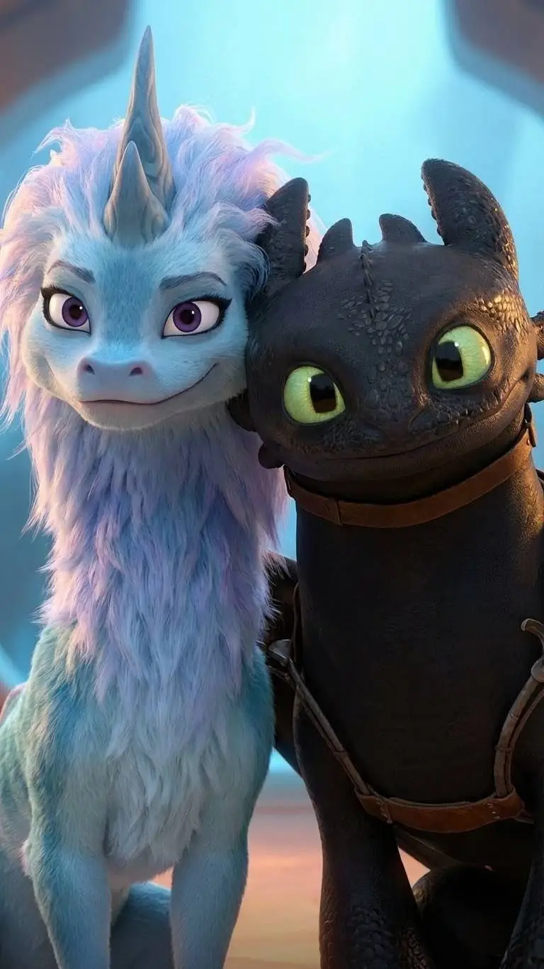 ai character: Sisu & Toothless background