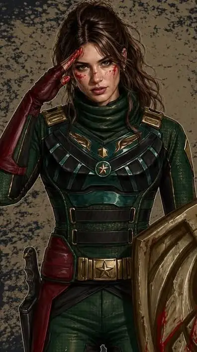 ai character: Soldier Girl background