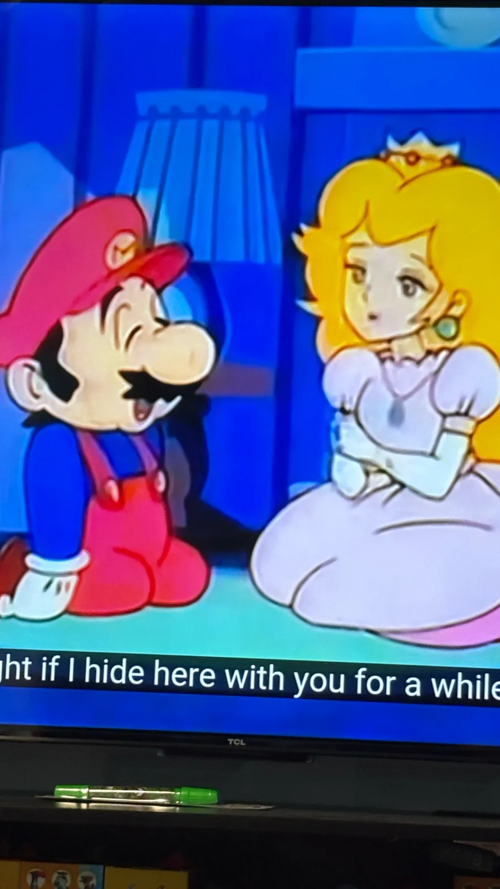 ai character: Mario and peach background