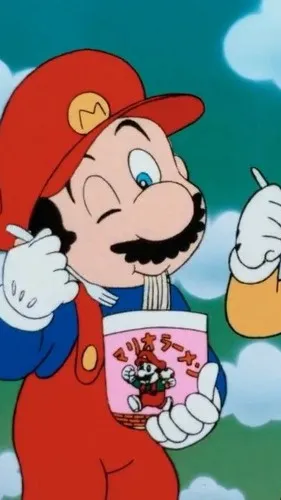 ai character: ￼Mario ramen background