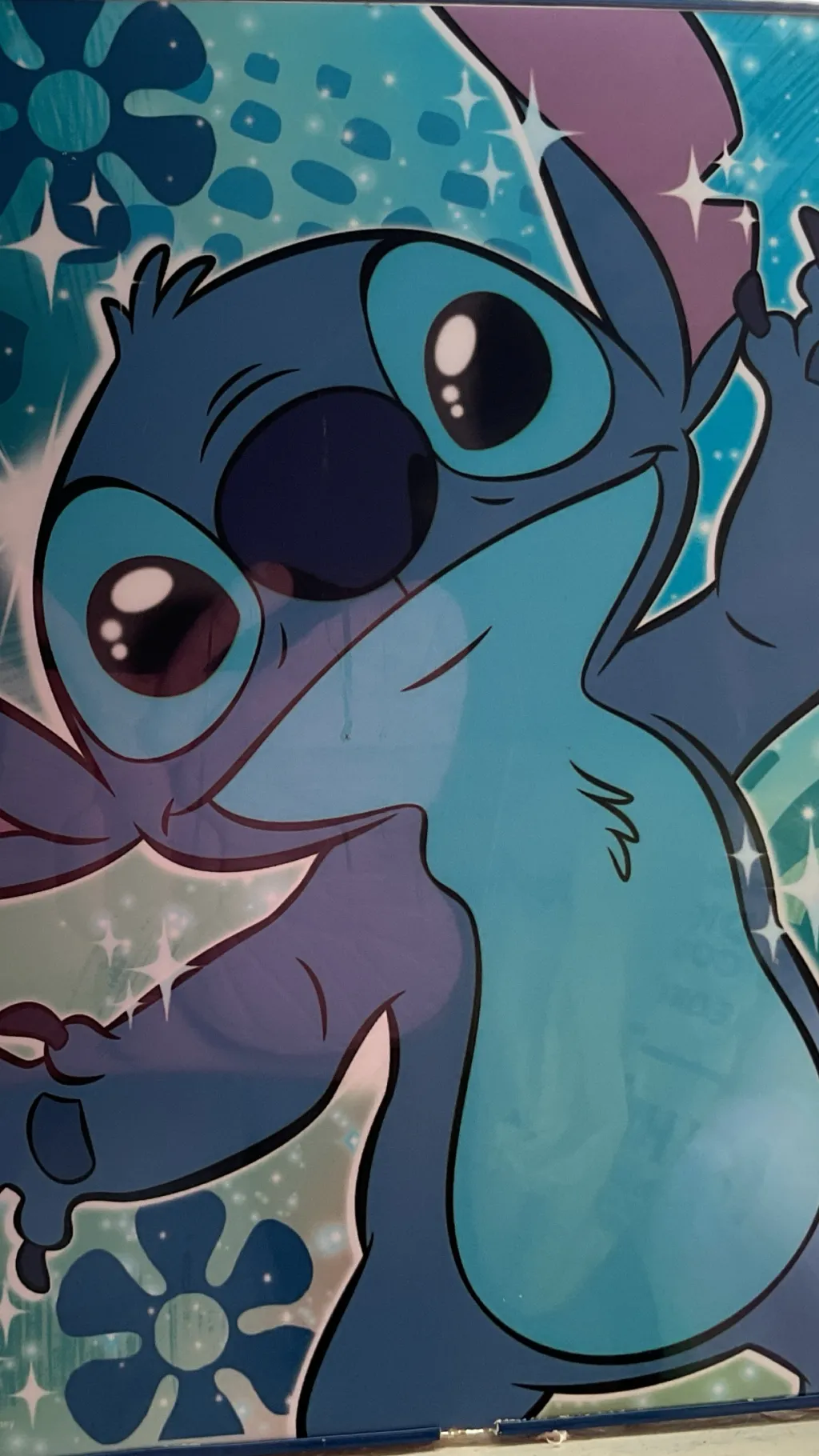 ai character: Stitch  background