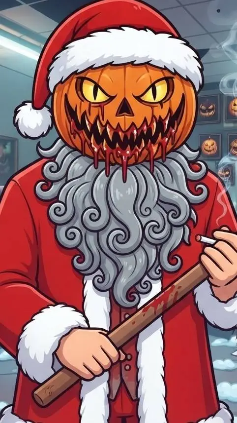 ai character: Santa Pumpkin  background