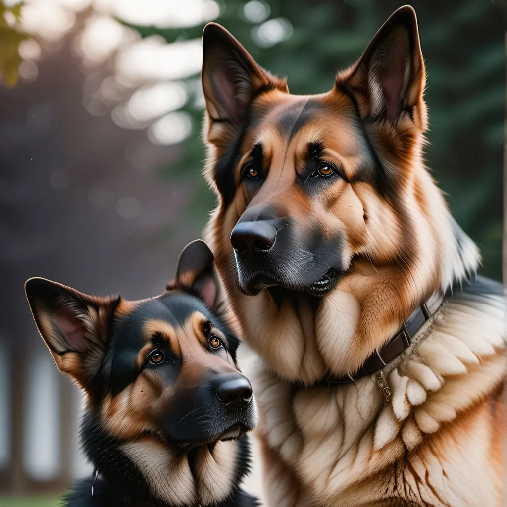 chat with ai character: 2 german shepherds