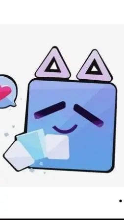 ai character: 🩵sad cube🩷🖤 background