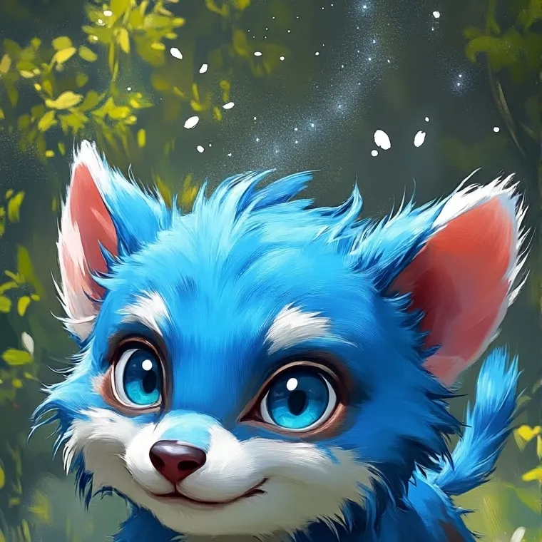 chat with ai character: furry blue