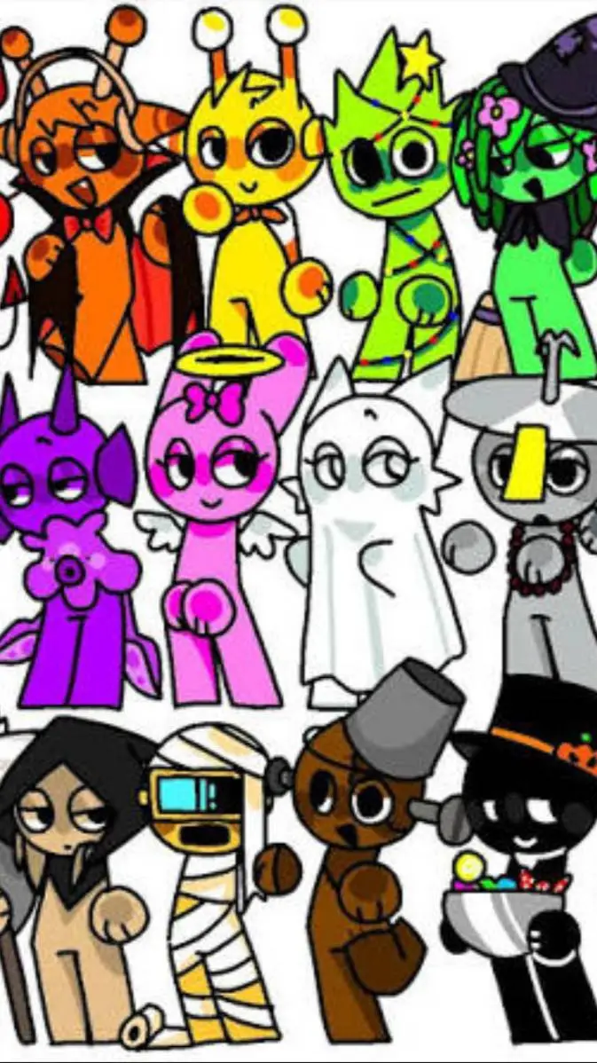 ai character: Sprunki Halloween🎃 background