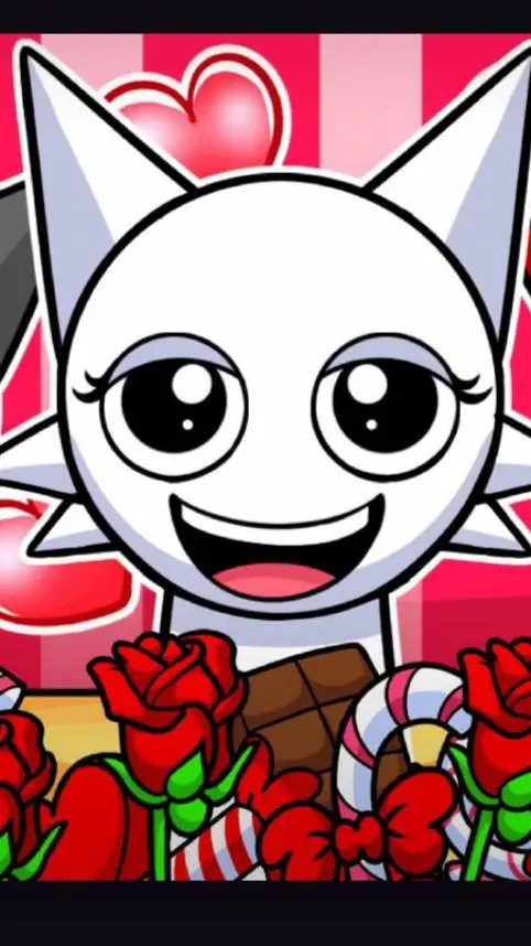 ai character: Sprunki Valentines background