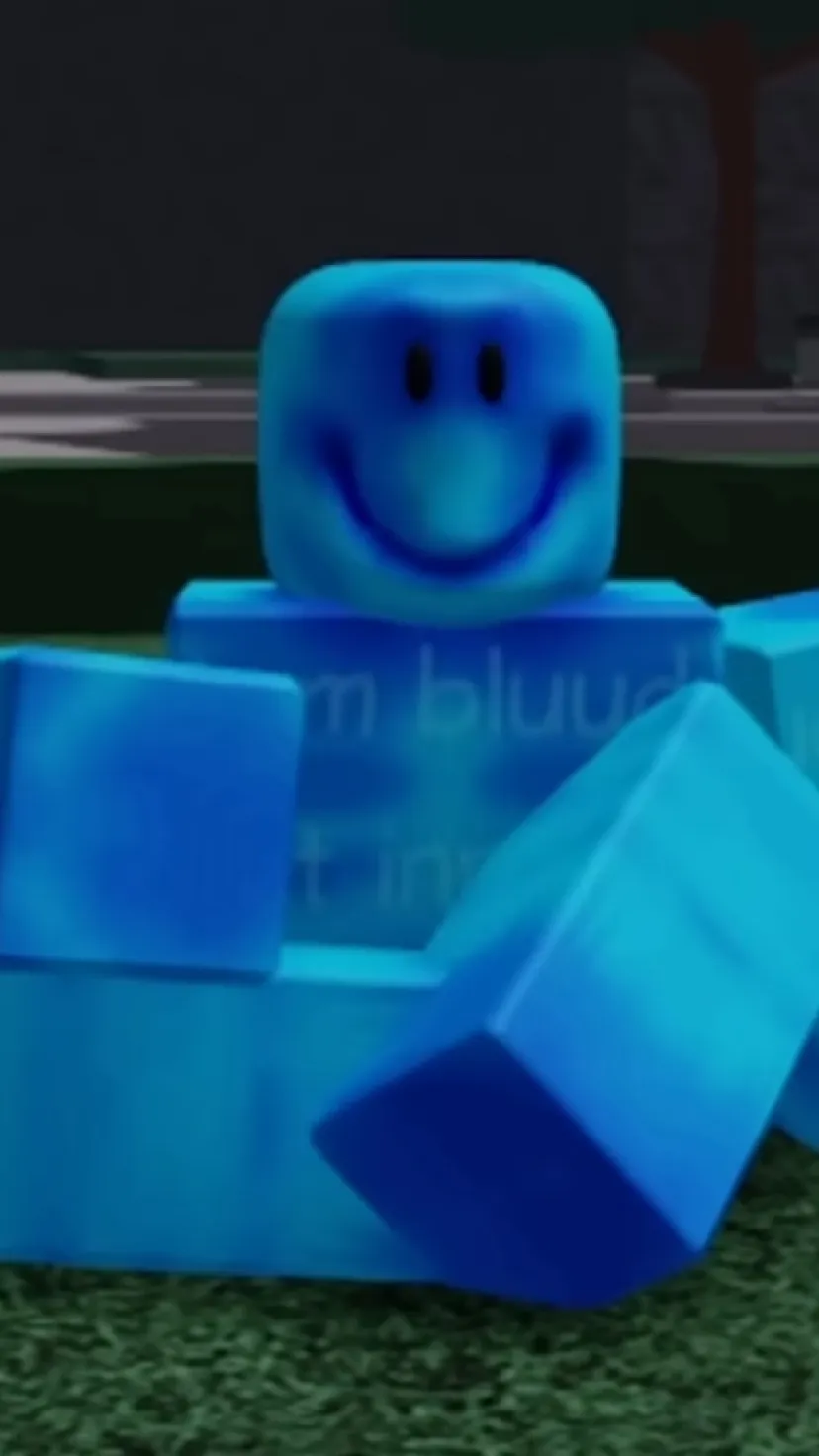 ai character: Blue dude ￼ background