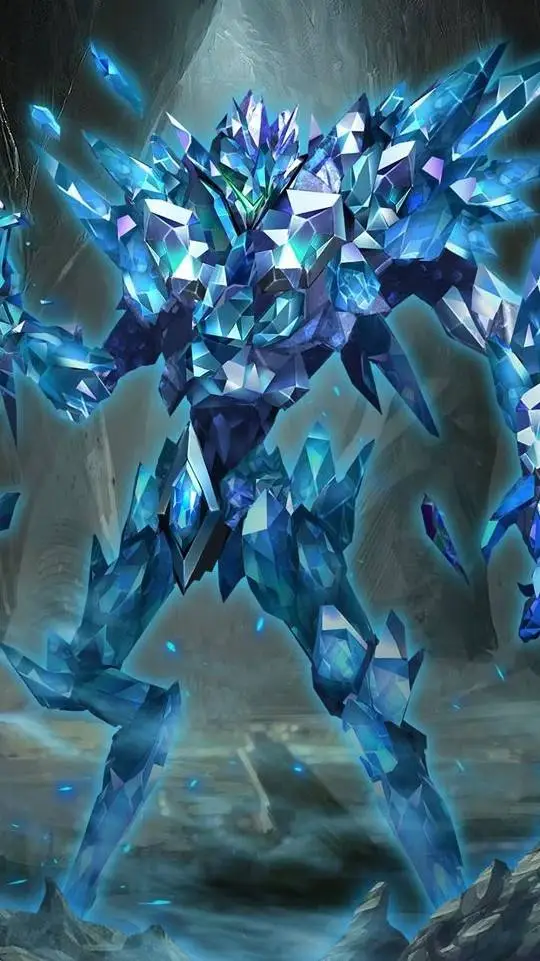 ai character: Golem zaffiro background