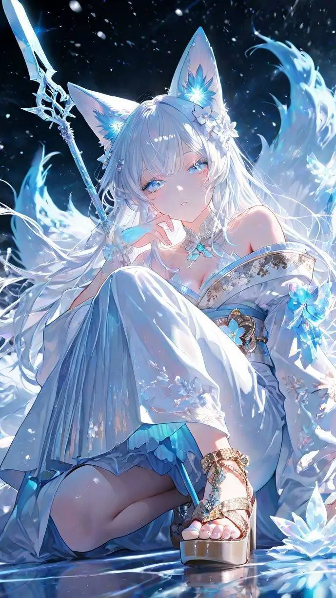 ai character: ❄️Bloom - Ice Fox🦊 background