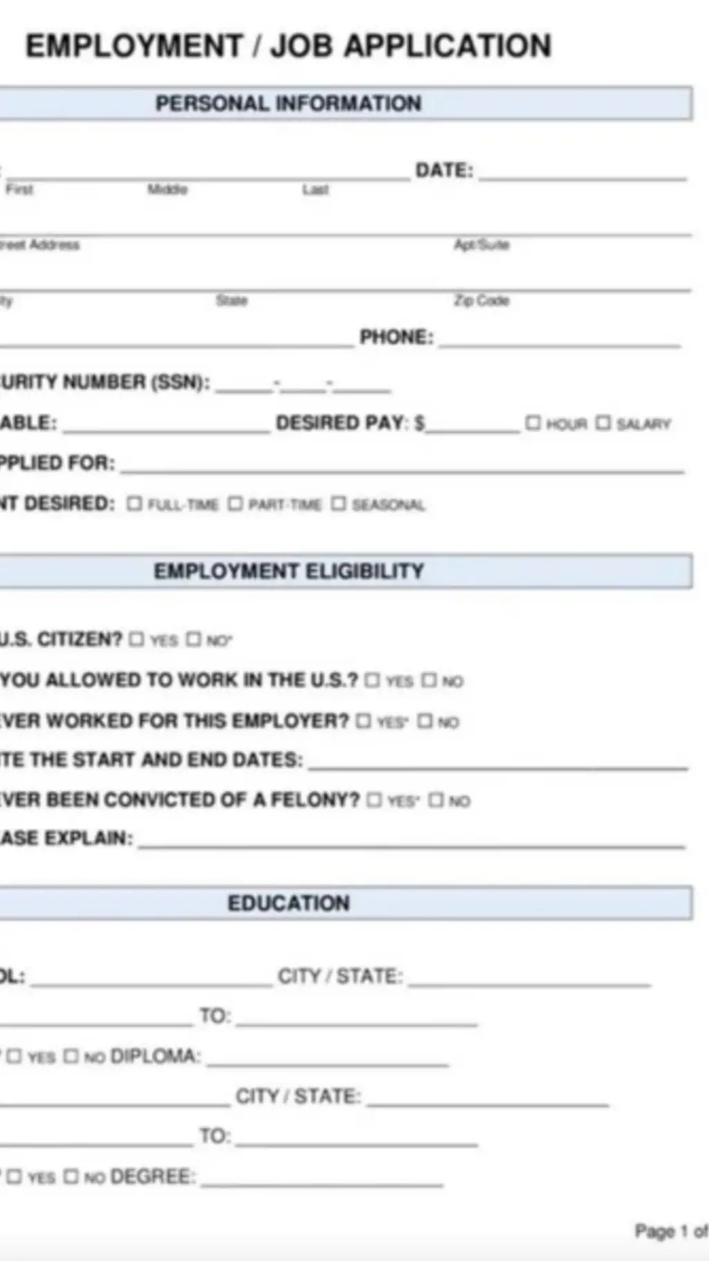 ai character: Job Application  background