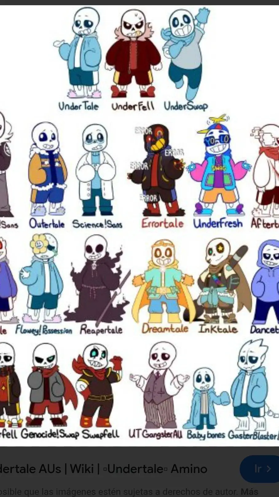 ai character: undertale AU'S background