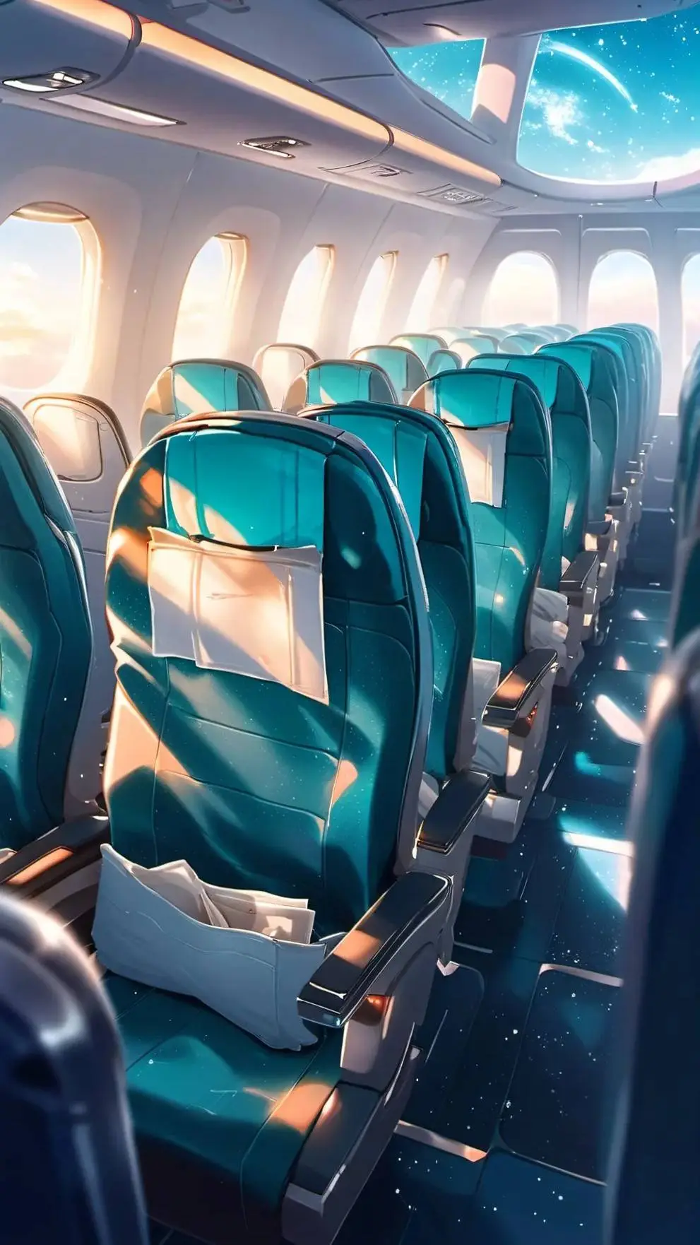ai character: family plane trip  background