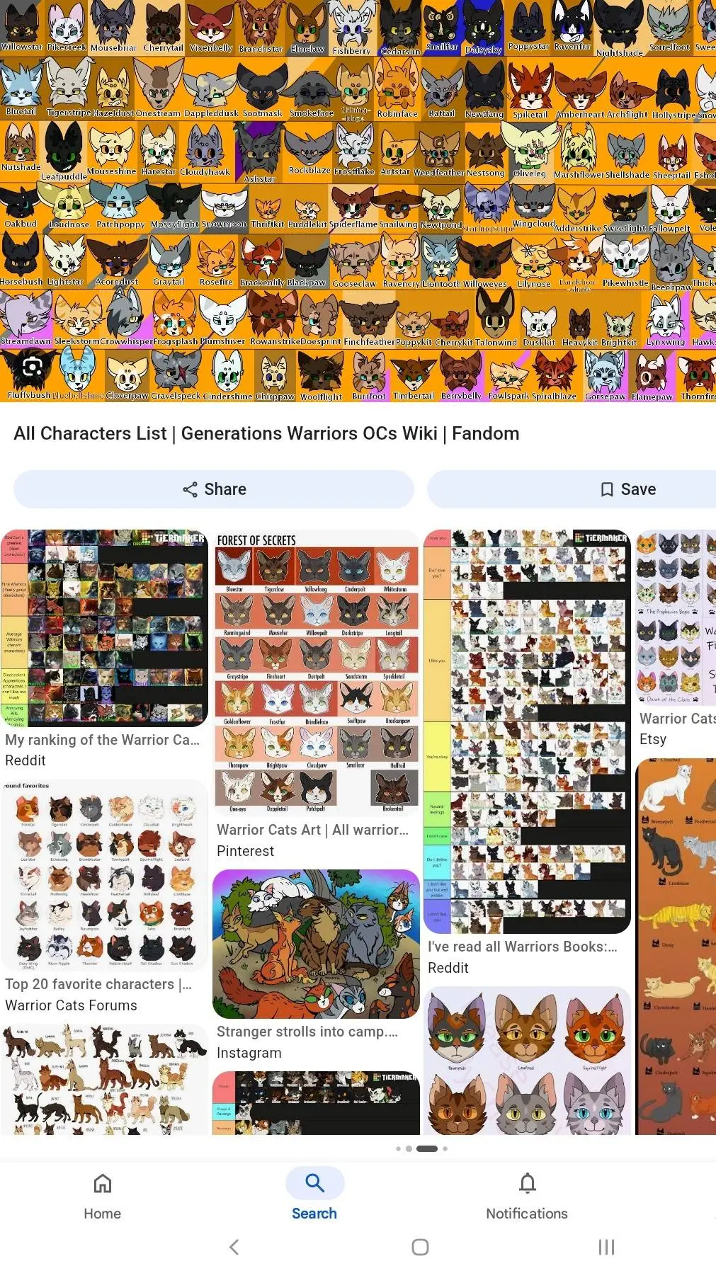 ai character: Warrior cats background