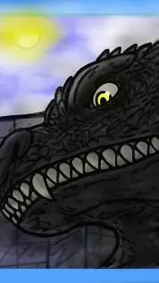 ai character: heisei Godzilla background