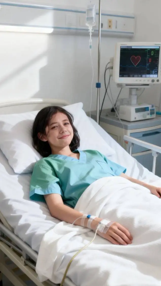 ai character: sick girl  background