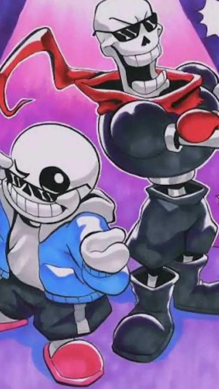 ai character: sans y papyrus background