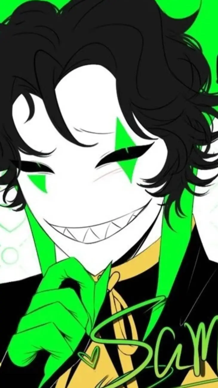 ai character: 🎉💚 Harlequin hbd💚🎉 background