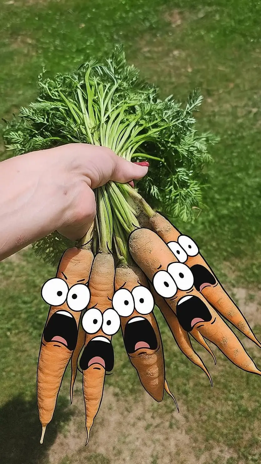 ai character: screaming carrots background