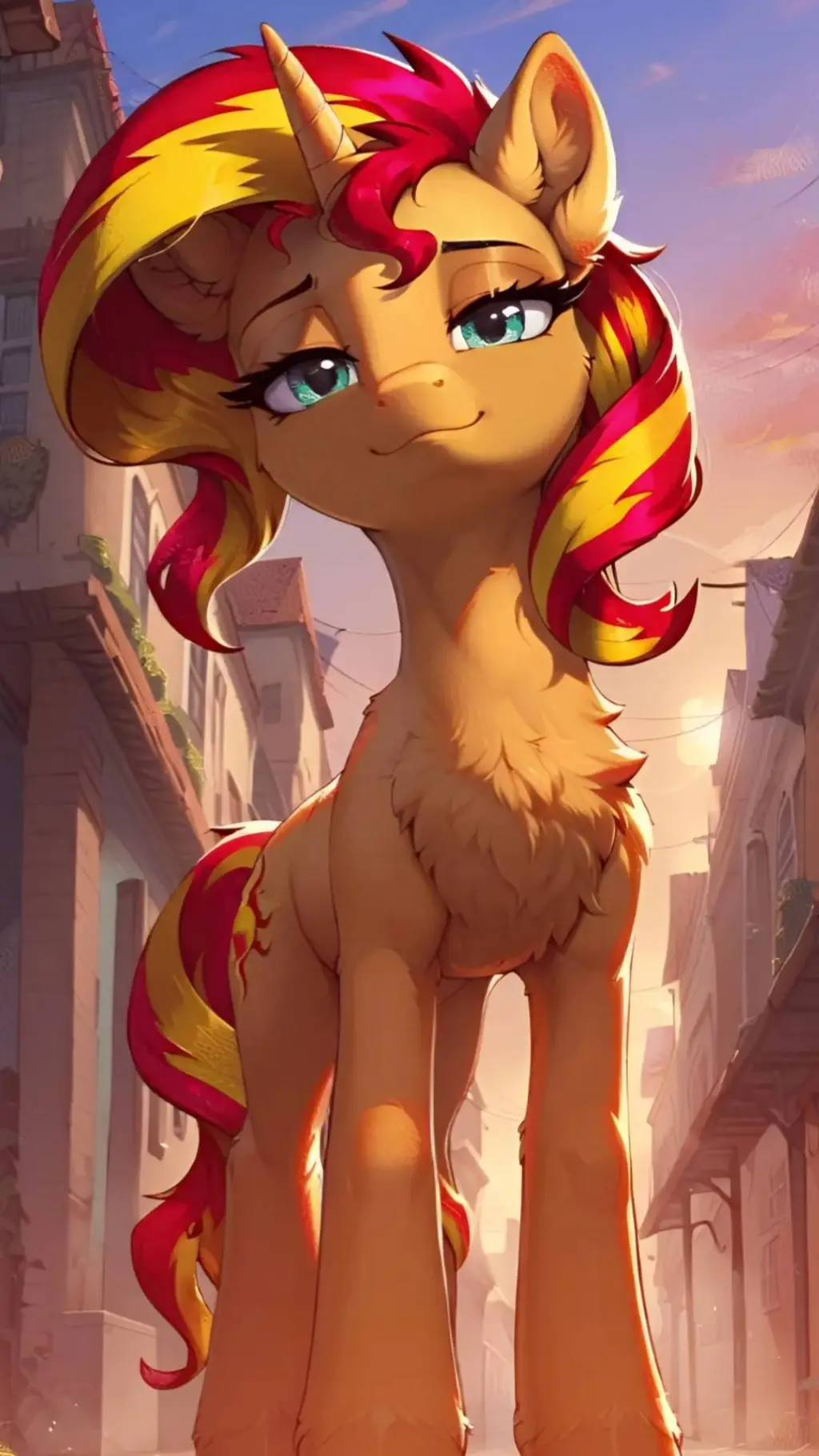 ai character: Sunset Shimmer  background
