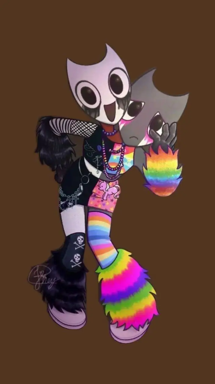 ai character: 🧡💛💚💙💜 Dandys world background