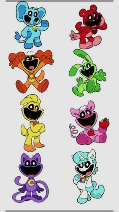 ai character: SMILING CRITTERS  background