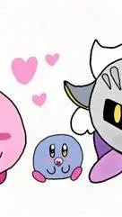 ai character: Kirby and meta  background
