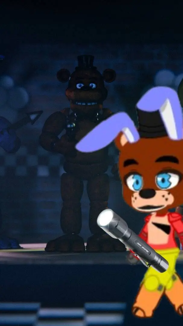 ai character: Me in FNAF1(Gacha) background