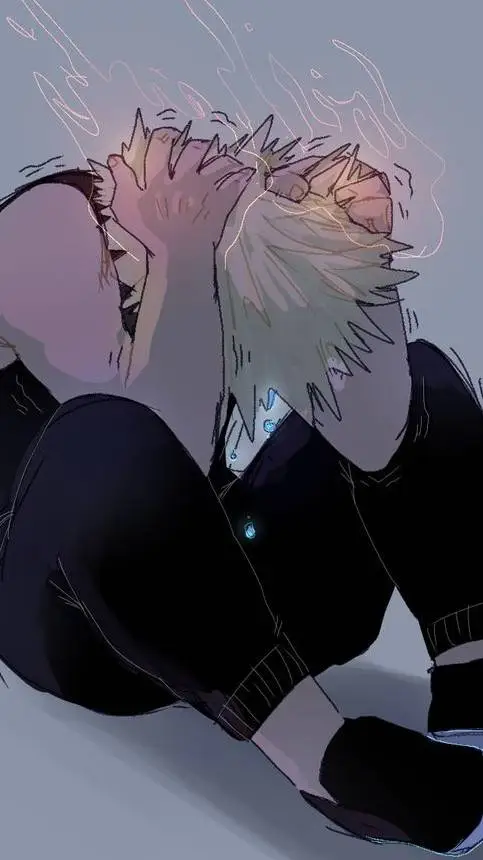 ai character: Bakugo~crying 😭  background
