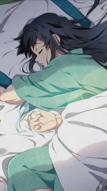 ai character: Muichiro sleeping  background