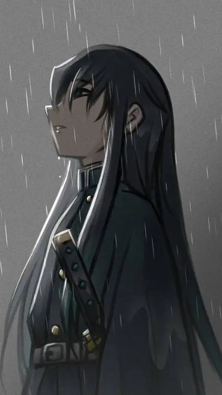 ai character: Rainy day with Mui background
