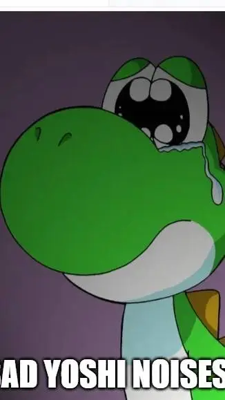 ai character: a sad Yoshi background